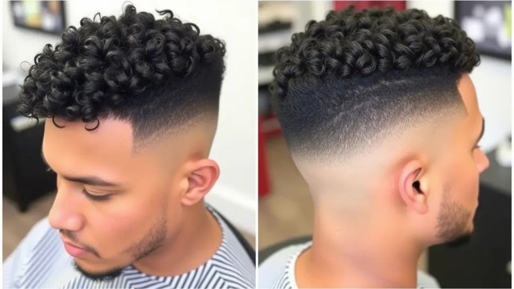 Curly Top Low Taper Fade