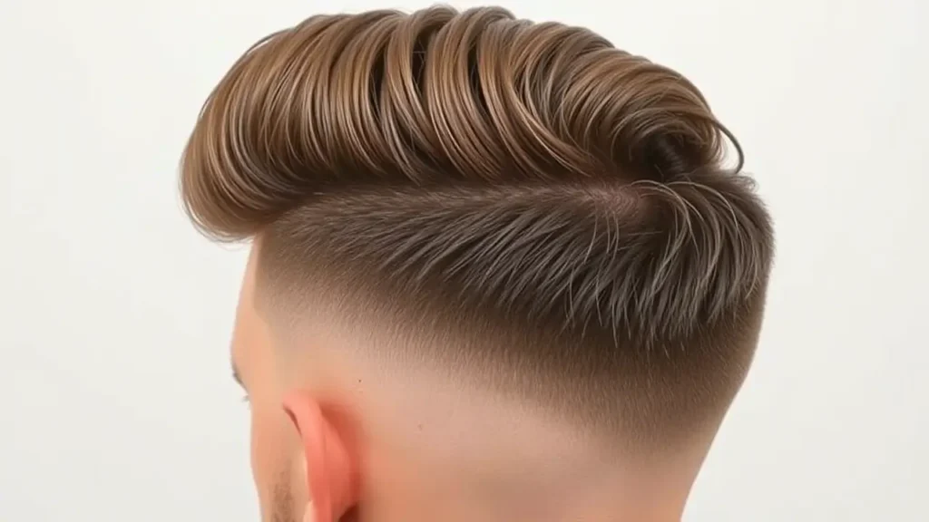 Low taper fade with volume on top