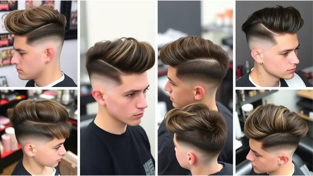 low taper fade with volume on top