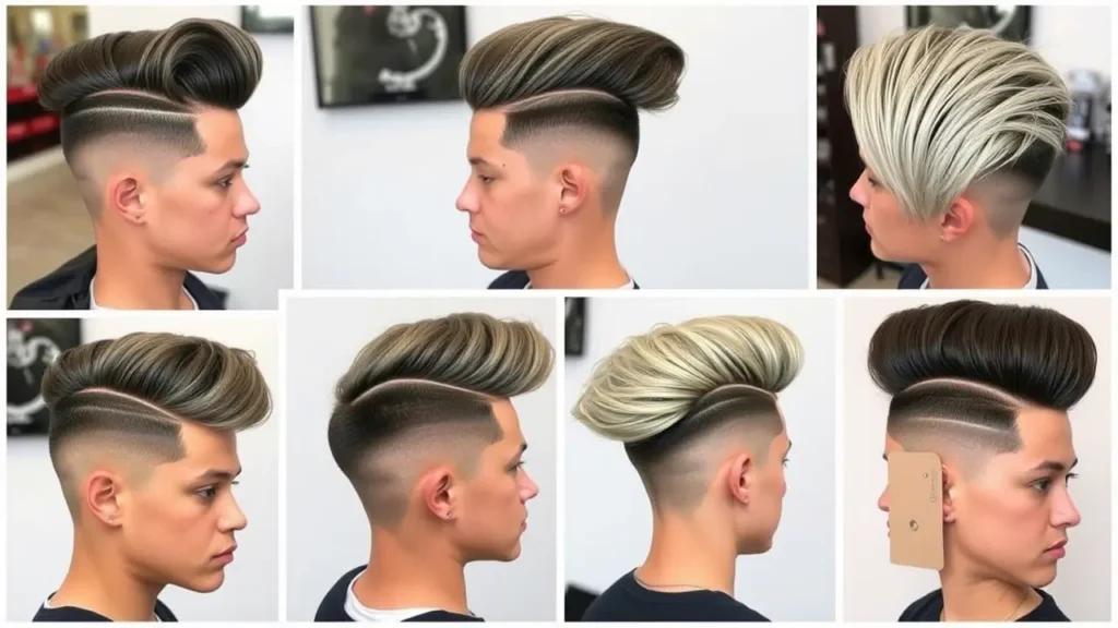 low taper fade with volume on top