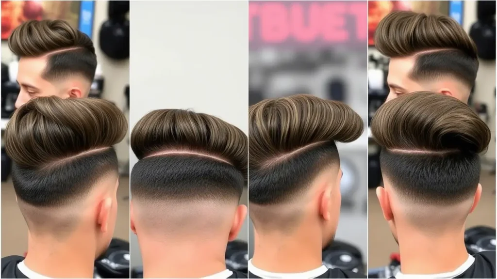 low taper fade with volume on top