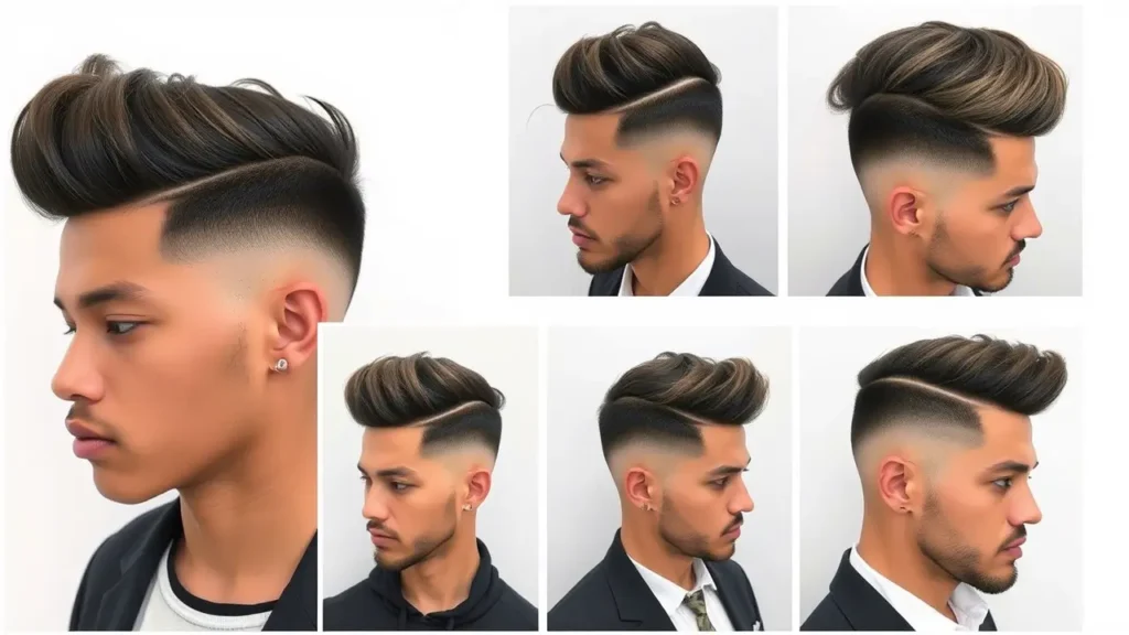 low taper fade with volume on top